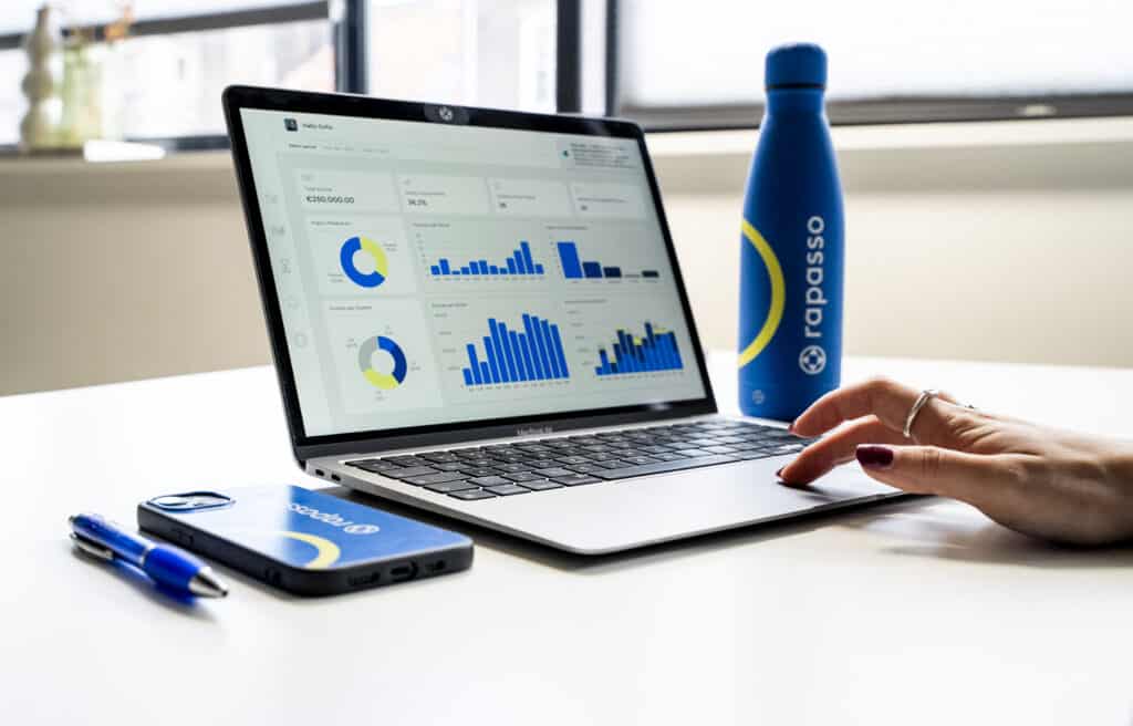 Een laptop met een realtime dashboard.