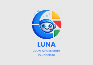 Icoon van LUNA met een vriendelijke bot in het icoon